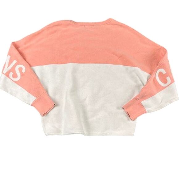 Calvin Klein Jeans Colorblock Logo Sweatshirt Small Pink White FLAW - Picture 2 of 9